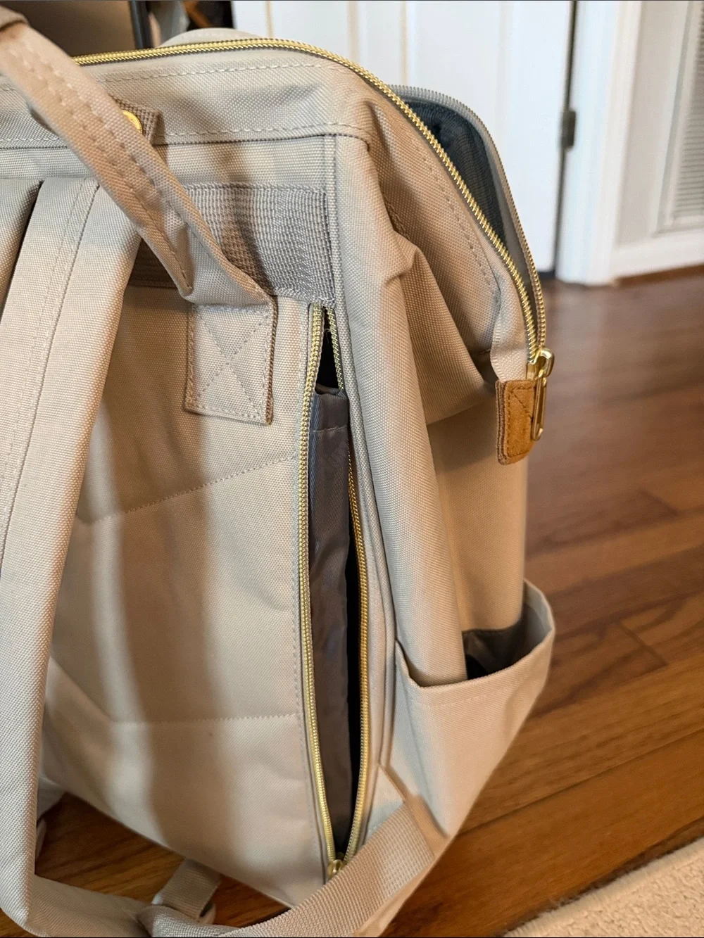 Himawari Cream Canvas Backpack Tote - Women's Everyday Bag